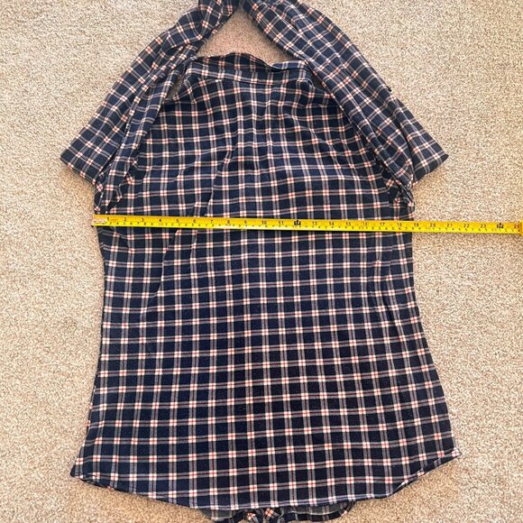 Fitted Blue Plaid Flannel with Patch Pockets M/L - Picture 8 of 8